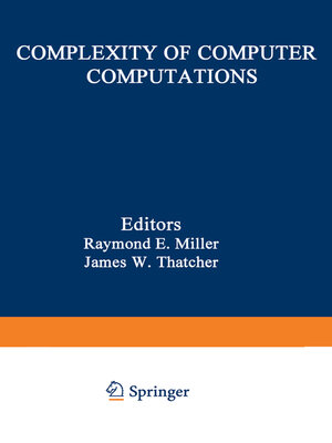 cover image of Complexity of Computer Computations